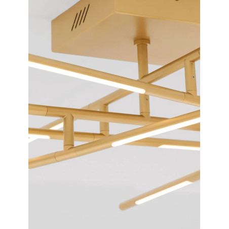 Plafon 3 punktowy regulowany ze ściemniaczem triac Darren 94cm LED 3000K złoty mosiądz