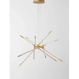 Lampa wisząca 6 punktowa regulowana z pilotem Darren 85cm LED 3000K złoty mosiądz