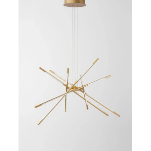 Lampa wisząca 6 punktowa regulowana z pilotem Darren 85cm LED 3000K złoty mosiądz