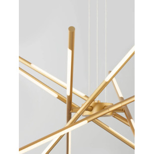 Lampa wisząca 6 punktowa regulowana z pilotem Darren 85cm LED 3000K złoty mosiądz