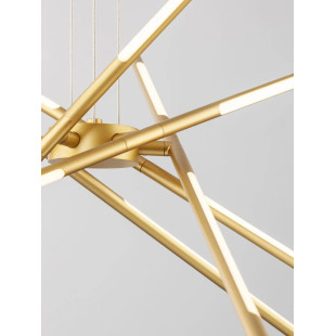 Lampa wisząca 6 punktowa regulowana z pilotem Darren 85cm LED 3000K złoty mosiądz