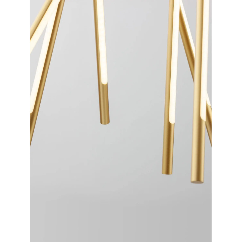 Lampa wisząca 6 punktowa regulowana z pilotem Darren 85cm LED 3000K złoty mosiądz