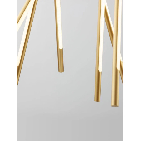 Lampa wisząca 6 punktowa regulowana z pilotem Darren 85cm LED 3000K złoty mosiądz