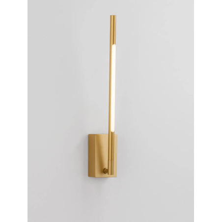 Kinkiet pionowy regulowany Darren 37cm LED 3000K złoty mosiądz