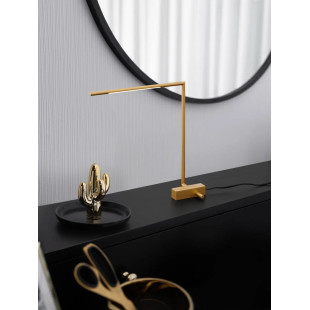 Lampa stołowa minimalistyczna - regulowana Darren H40cm LED 3000K złoty mosiądz