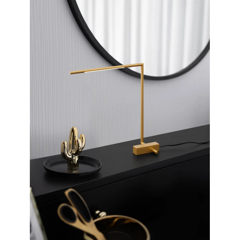 Lampa stołowa minimalistyczna - regulowana Darren H40cm LED 3000K złoty mosiądz