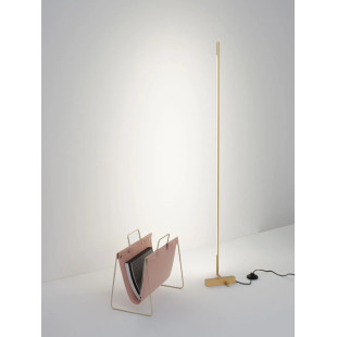 Lampa podłogowa minimalistyczna regulowana Darren H140cm LED 3000K złoty mosiądz
