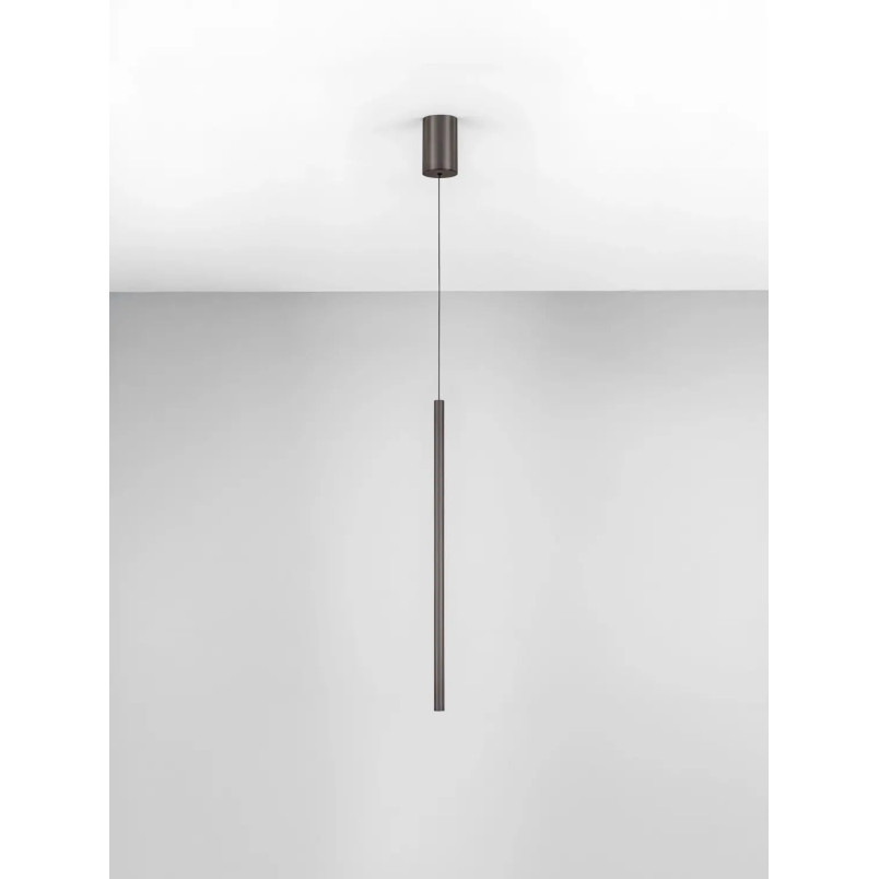 Lampa wisząca tuba ryflowana Ripp LED CCT 2700-3000-4000K 2cm H60cm perłowy czarny