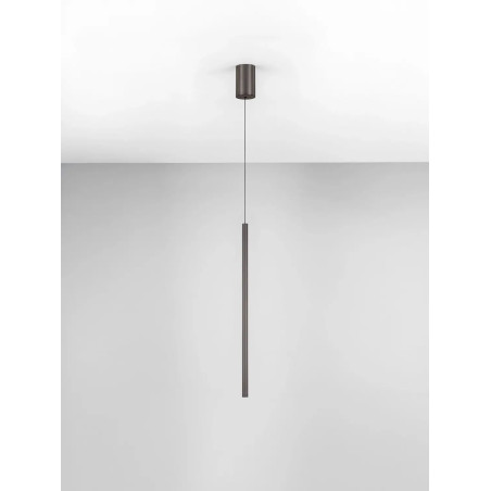 Lampa wisząca tuba ryflowana Ripp LED CCT 2700-3000-4000K 2cm H60cm perłowy czarny