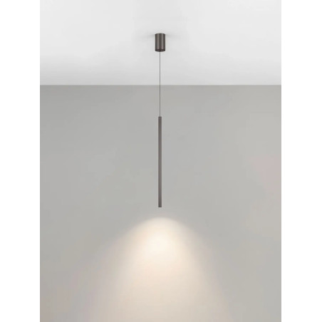 Lampa wisząca tuba ryflowana Ripp LED CCT 2700-3000-4000K 2cm H60cm perłowy czarny