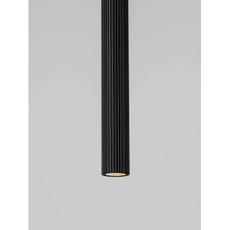 Lampa wisząca tuba ryflowana Ripp LED CCT 2700-3000-4000K 2cm H60cm czarna