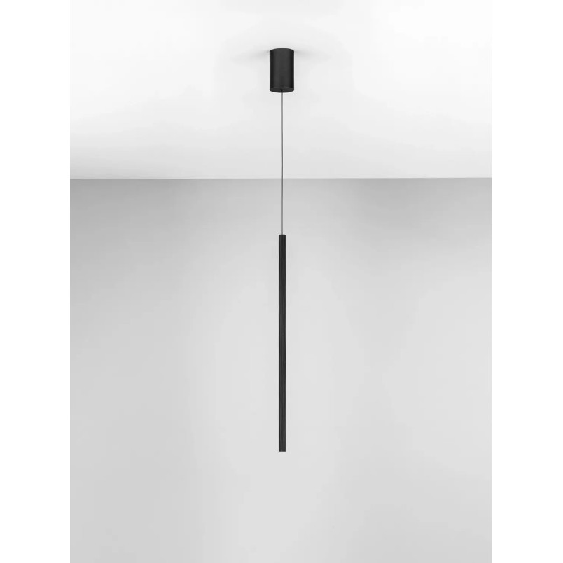 Lampa wisząca tuba ryflowana Ripp LED CCT 2700-3000-4000K 2cm H60cm czarna