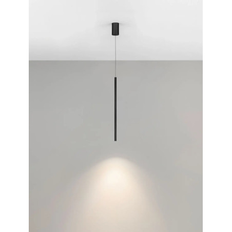 Lampa wisząca tuba ryflowana Ripp LED CCT 2700-3000-4000K 2cm H60cm czarna
