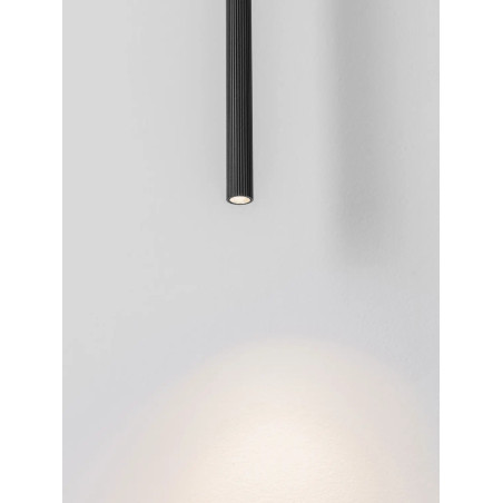 Lampa wisząca tuba ryflowana Ripp LED CCT 2700-3000-4000K 2cm H60cm czarna