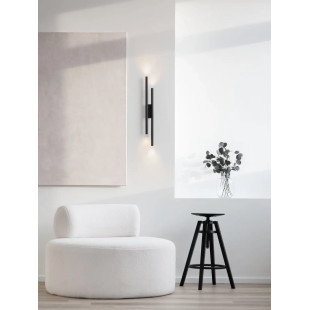 Kinkiet podwójny ryflowany Ripp LED CCT 2700-3000-4000K 60cm czarny