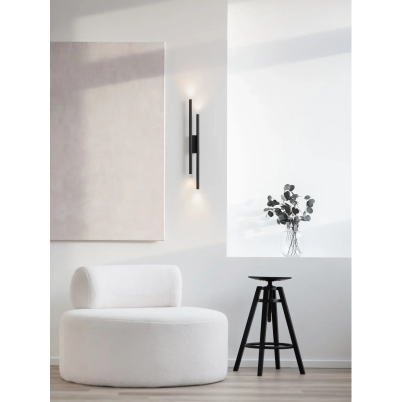 Kinkiet podwójny ryflowany Ripp LED CCT 2700-3000-4000K 60cm czarny