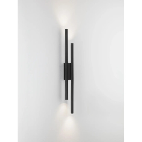 Kinkiet podwójny ryflowany Ripp LED CCT 2700-3000-4000K 60cm czarny