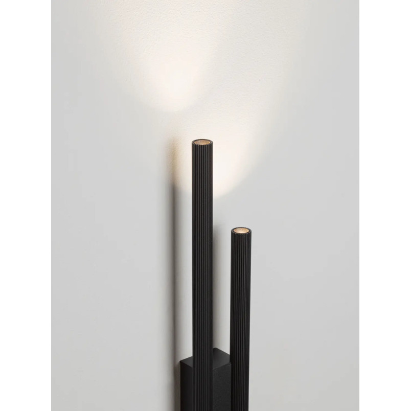 Kinkiet podwójny ryflowany Ripp LED CCT 2700-3000-4000K 60cm czarny