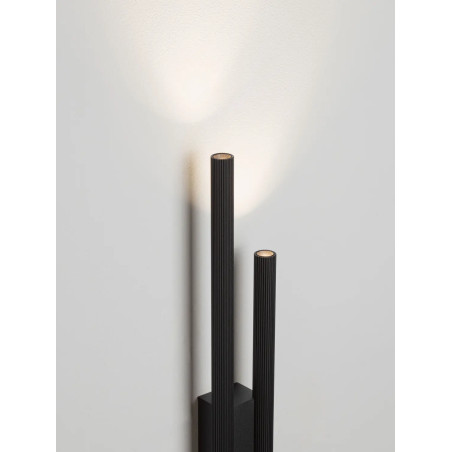 Kinkiet podwójny ryflowany Ripp LED CCT 2700-3000-4000K 60cm czarny