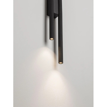 Kinkiet podwójny ryflowany Ripp LED CCT 2700-3000-4000K 60cm czarny
