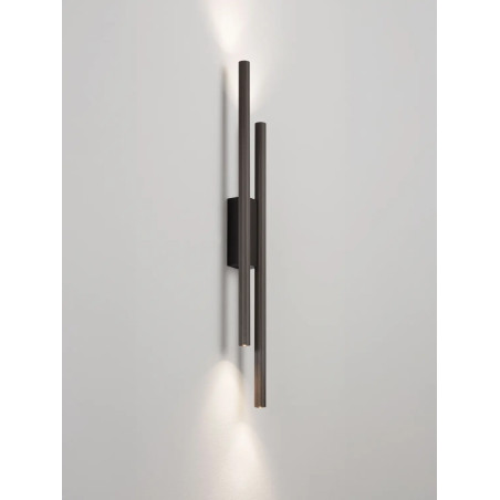 Kinkiet podwójny ryflowany Ripp LED CCT 2700-3000-4000K 60cm perłowy czarny