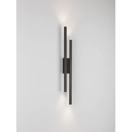 Kinkiet podwójny ryflowany Ripp LED CCT 2700-3000-4000K 60cm perłowy czarny