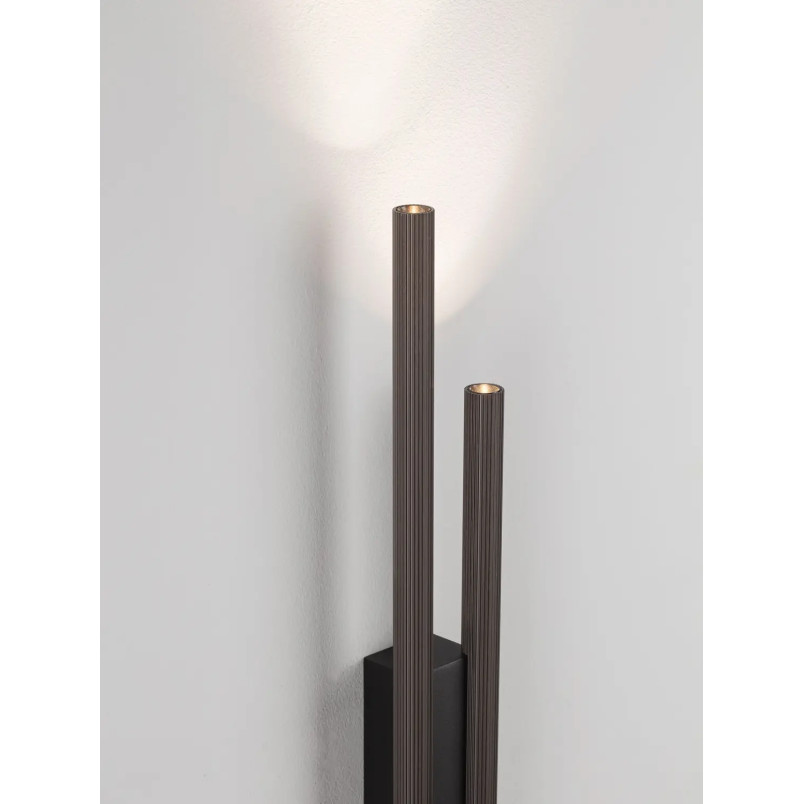 Kinkiet podwójny ryflowany Ripp LED CCT 2700-3000-4000K 60cm perłowy czarny