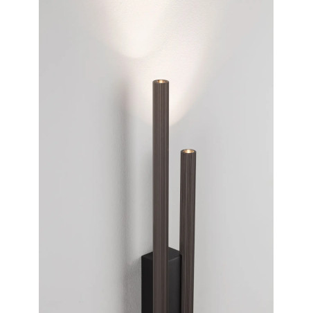 Kinkiet podwójny ryflowany Ripp LED CCT 2700-3000-4000K 60cm perłowy czarny