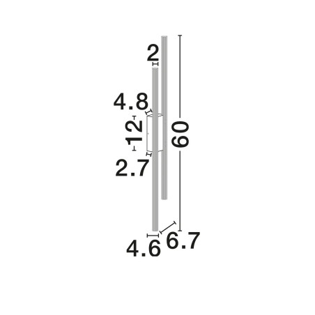 Kinkiet podwójny ryflowany Ripp LED CCT 2700-3000-4000K 60cm perłowy czarny