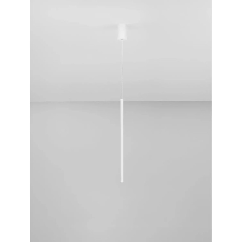 Lampa wisząca tuba ryflowana Ripp LED CCT 2700-3000-4000K 2cm H60cm biała