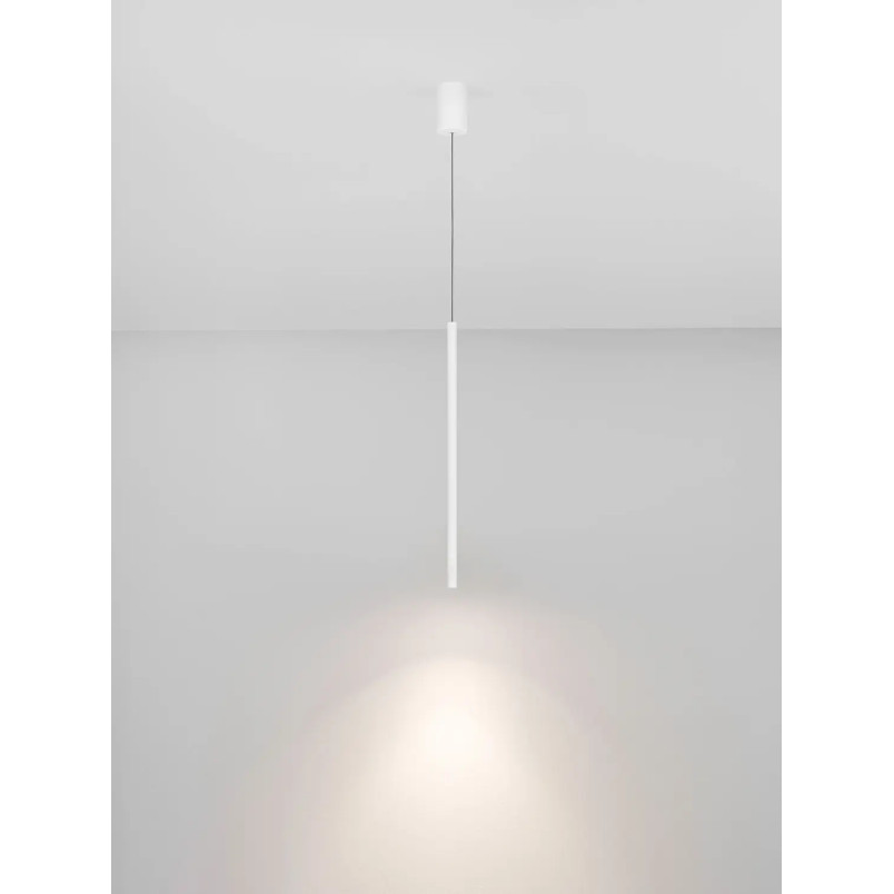 Lampa wisząca tuba ryflowana Ripp LED CCT 2700-3000-4000K 2cm H60cm biała