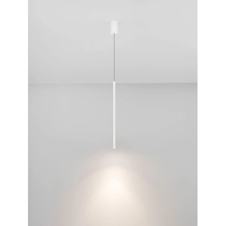 Lampa wisząca tuba ryflowana Ripp LED CCT 2700-3000-4000K 2cm H60cm biała