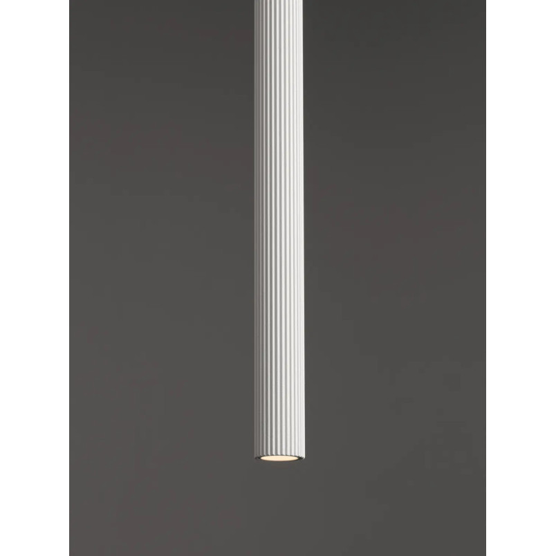 Lampa wisząca tuba ryflowana Ripp LED CCT 2700-3000-4000K 2cm H60cm biała