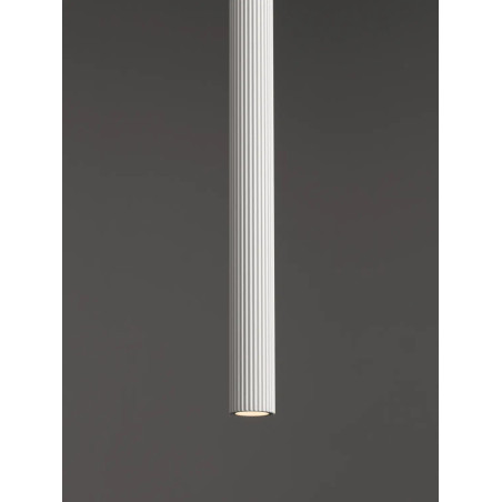 Lampa wisząca tuba ryflowana Ripp LED CCT 2700-3000-4000K 2cm H60cm biała