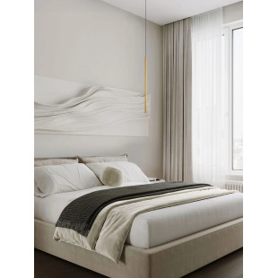 Lampa wisząca tuba ryflowana Ripp LED CCT 2700-3000-4000K 2cm H60cm złoty mosiądz