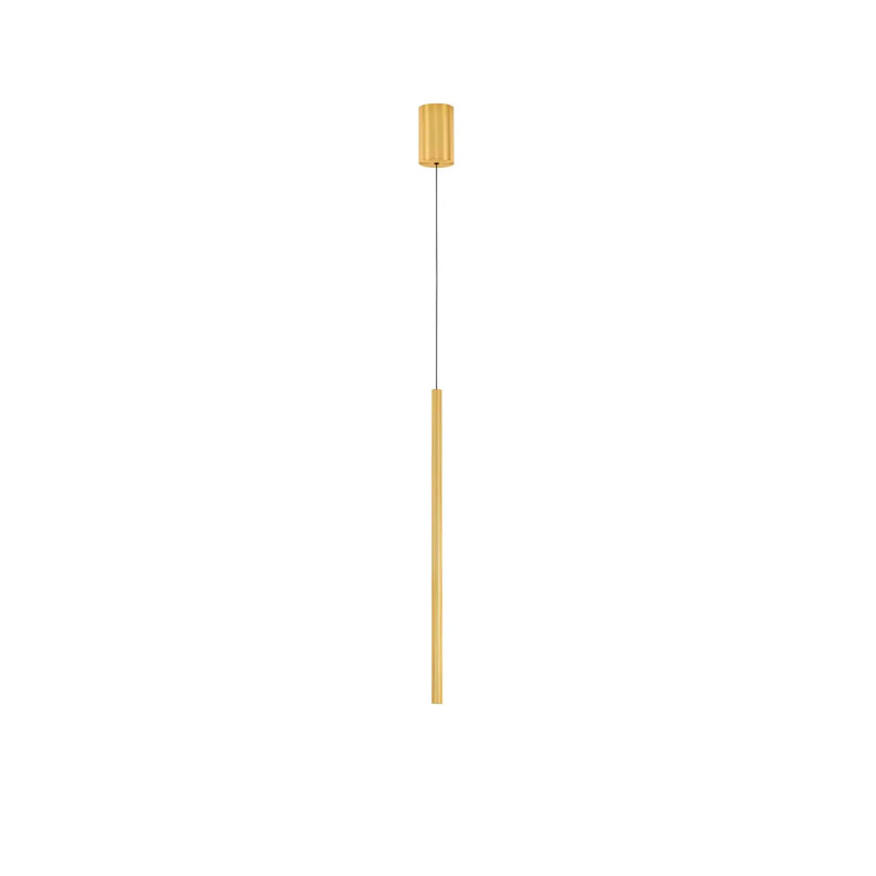 Lampa wisząca tuba ryflowana Ripp LED CCT 2700-3000-4000K 2cm H60cm złoty mosiądz