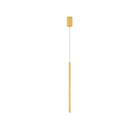 Lampa wisząca tuba ryflowana Ripp LED CCT 2700-3000-4000K 2cm H60cm złoty mosiądz
