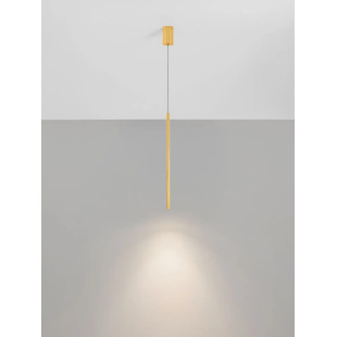 Lampa wisząca tuba ryflowana Ripp LED CCT 2700-3000-4000K 2cm H60cm złoty mosiądz