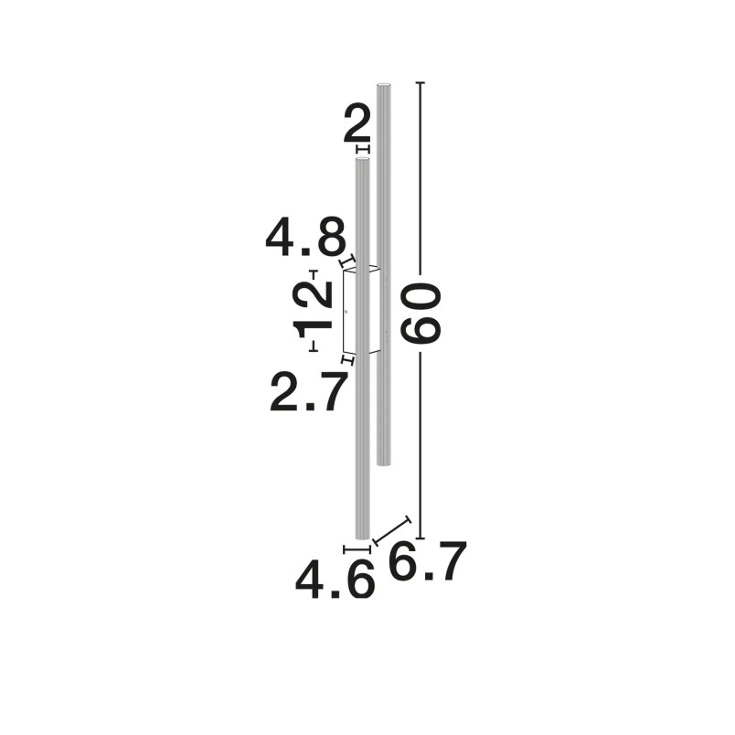 Kinkiet podwójny ryflowany Ripp LED CCT 2700-3000-4000K 60cm biały
