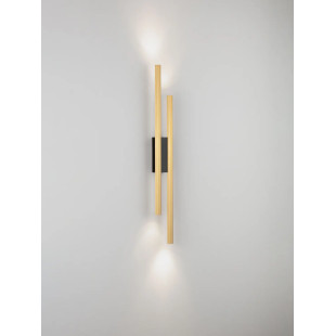 Kinkiet podwójny ryflowany Ripp LED CCT 2700-3000-4000K 60cm złoty mosiądz