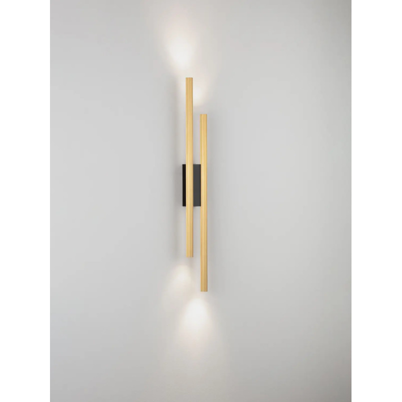 Kinkiet podwójny ryflowany Ripp LED CCT 2700-3000-4000K 60cm złoty mosiądz
