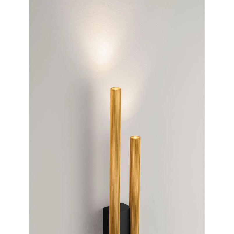 Kinkiet podwójny ryflowany Ripp LED CCT 2700-3000-4000K 60cm złoty mosiądz