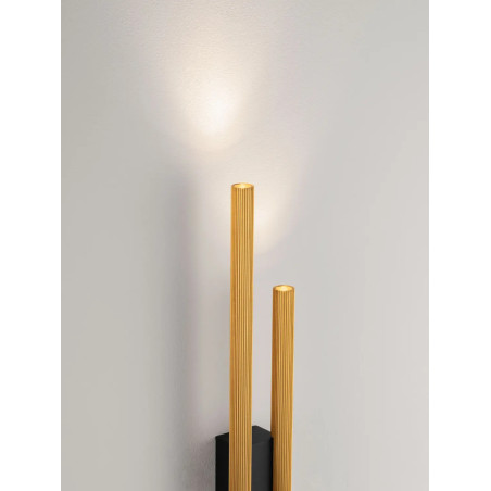Kinkiet podwójny ryflowany Ripp LED CCT 2700-3000-4000K 60cm złoty mosiądz