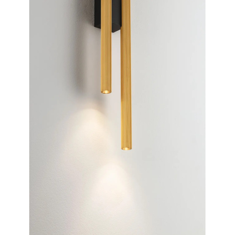 Kinkiet podwójny ryflowany Ripp LED CCT 2700-3000-4000K 60cm złoty mosiądz