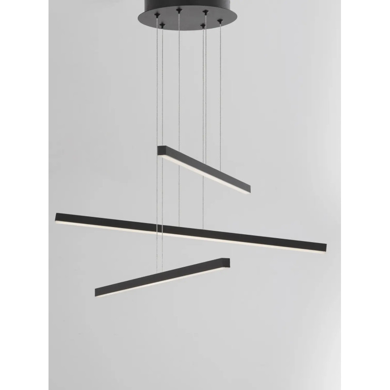 Lampa wisząca 3 punktowa Lion 55cm LED 3000K czarna