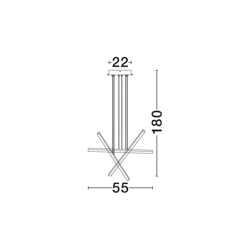Lampa wisząca 3 punktowa Lion 55cm LED 3000K czarna