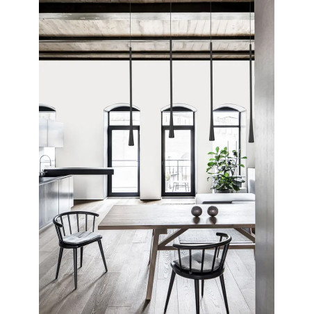 Lampa wisząca 4 punktowa na listwie Ticco 110cm LED 3000K czarna