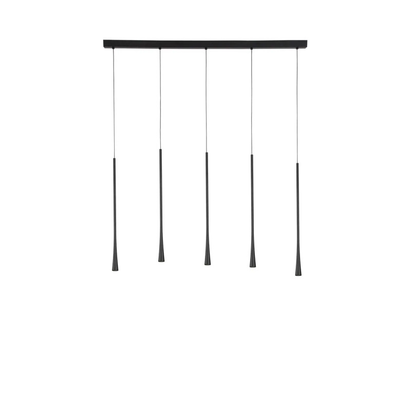 Lampa wisząca 4 punktowa na listwie Ticco 110cm LED 3000K czarna