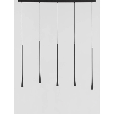 Lampa wisząca 4 punktowa na listwie Ticco 110cm LED 3000K czarna