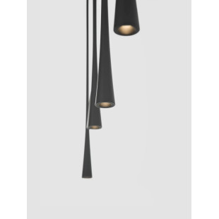 Lampa wisząca 4 punktowa na listwie Ticco 110cm LED 3000K czarna